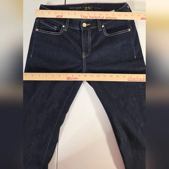 Kate Spade Jeans Kate Spade Broome Street Dark Blue Denim Skinny Jeans Sz 29 - Picture 12 of 16